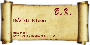 Bódi Kleon névjegykártya